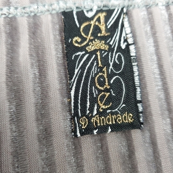 Andrade Lavender Lace Silver Stripe Shimmer Top S - Picture 3 of 16